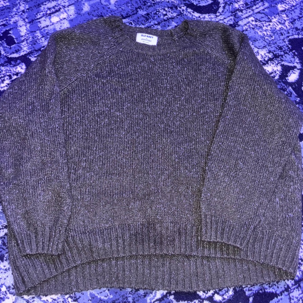 Old Navy Women's Green, White Speckled Knit Sweater
